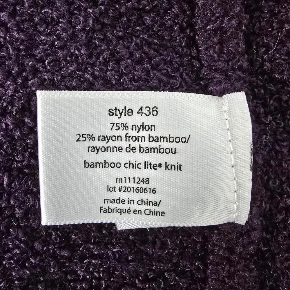 Barefoot Dreams Bamboo Chic Lite Open Cardigan Sweater Sz S/M Drape Front Purple